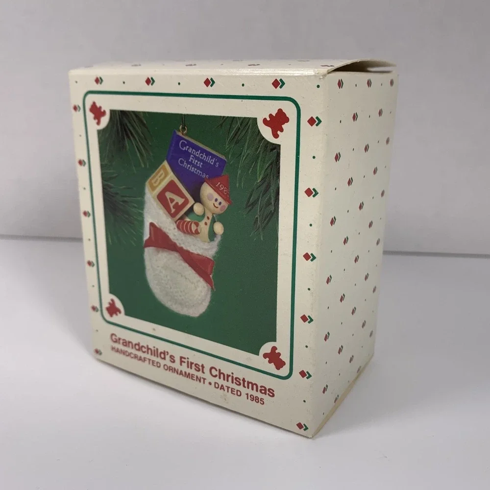 Hallmark 1985 Vintage Grandchild's First Christmas Bootie‎ Ornament